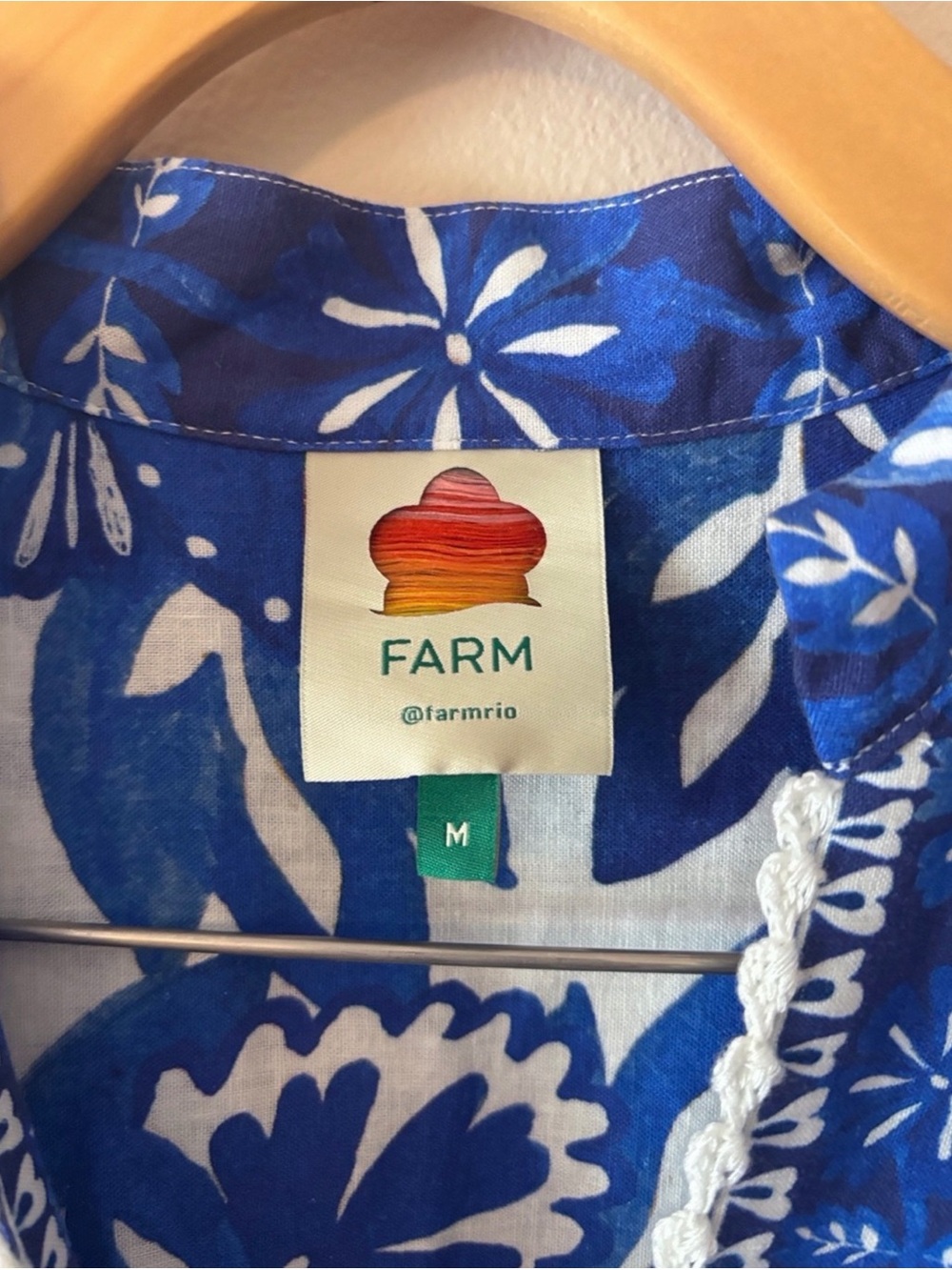 Farm Rio Tapestry Off White Flora Linen Blend Maxi Dress Size M - Picture 5 of 6